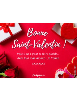 E-Carte Cadeau 100€ Saint Valentin Parlapapa