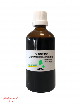 Colorant alimentaire vert menthe liquide hydrosoluble professionnel sans alcool 7018