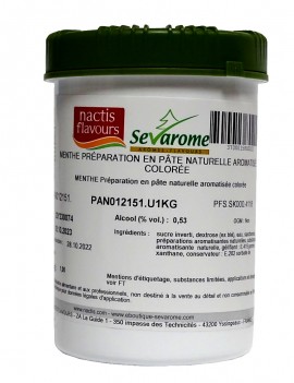 Pâte de Menthe Verte Arôme et Colorant naturel alimentaire professionnel SEVAROME