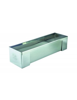 Gouttière à bûches démontable rectangulaire inox 30 x 8 cm h 6,5 cm