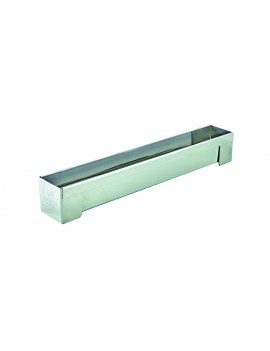 Gouttière à bûches démontable rectangulaire inox 30 x 4 cm h 4 cm