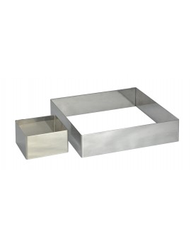 Cercle à pâtisserie carré en inox H 45 mm DE BUYER INDUSTRIES