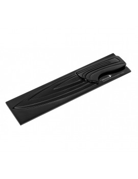 Coffret Meeting 4 couteaux Noirs support noir : Office 9 cm - Chef 17 cm - Chef 22 cm - Découper 24 cm