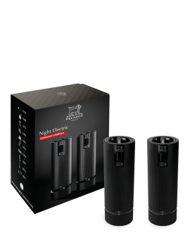 Coffret Night Electirque ! Duo Line Noir Mat Moulins électiruqes poivre et sel PEUGEOT SAVEURS