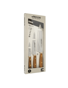 Coffret 3 couteaux Nordika : Office 10 cm - Cuisine 15 cm - Cuisine 20 cm ARCOS