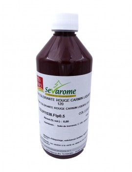 Colorant rouge carmin E120 liquide liposoluble professionnel 4374 SEVAROME