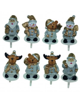 Assortiment de Noël Or et Argent H3.8 cm pour bûches MALLARD FERRIERE