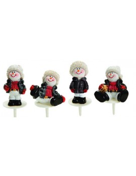 Assortiment Bonhommes de neige doudoune H4.1 cm pour bûches MALLARD FERRIERE