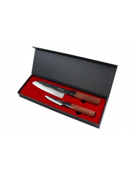 Coffret de couteaux Sayuto Sequoia San Mai 2 pièces - Santoku 18 cm + Office 9 cm SAYUTO