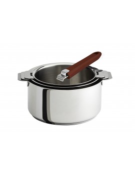 Lot 3 casseroles Mutine tout inox amovibles 16 à 20 cm + 1 poignée