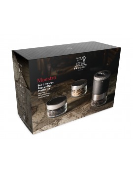 Coffret Moulin poivre Maestro + 2 réservoirs + 3 sachets PEUGEOT SAVEURS