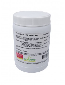 Colorant rouge fraise sans azoïque poudre hydrosoluble professionnel 4524 SEVAROME