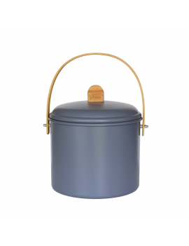 Seau à compost d'intérieur 7L en métal et bambou avec filtre charbon
