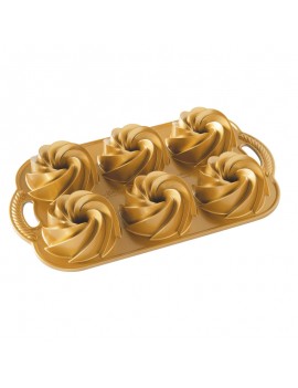 Moule à gâteau 6 mini Bundt® Heritage Gold