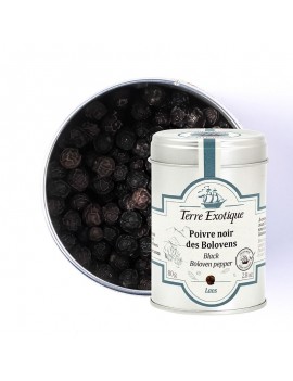 Poivre noir des Bolovens 80 g TERRE EXOTIQUE