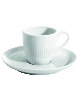 Paire tasse et soucoupe à café en porcelaine Plissé