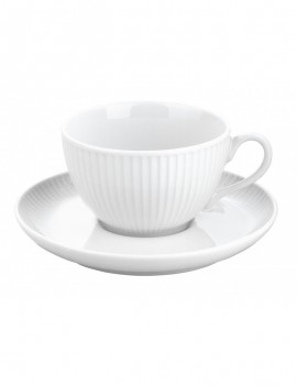 Paire tasse et soucoupe à thé en porcelaine Plissé