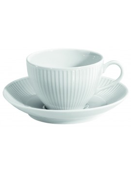 Paire tasse et soucoupe à déjeuner en porcelaine Plissé