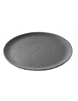 Assiette ronde 32 cm effet ardoise - Basalt