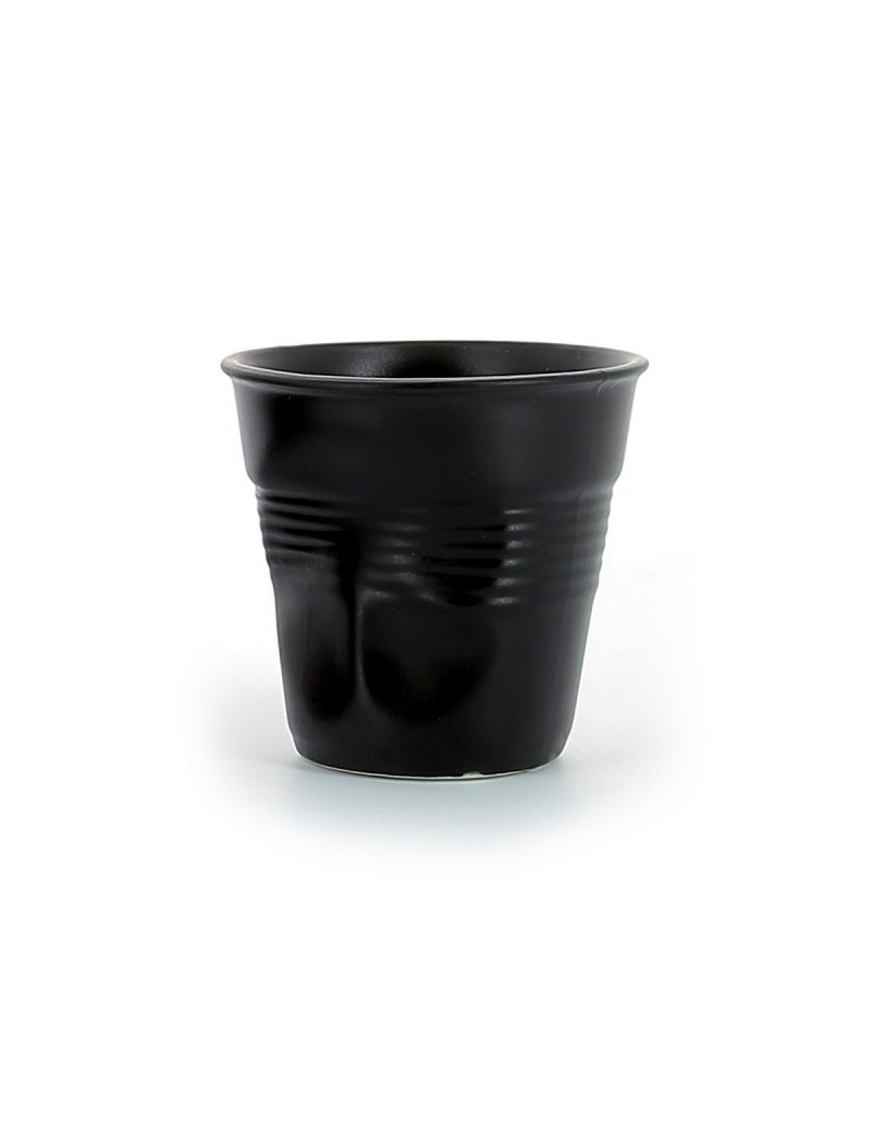 Tasse cappuccino Froissé en porcelaine noir