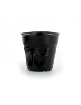 Tasse cappuccino Froissé en porcelaine noir