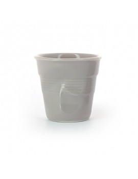 Tasse cappuccino Froissé en porcelaine taupe