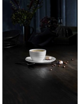 Paire tasse et soucoupe à thé en porcelaine Teck PILLIVUYT