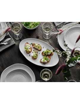 Assiette ovale en porcelaine Teck PILLIVUYT
