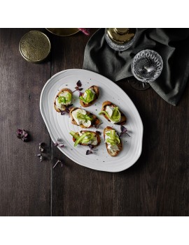 Assiette ovale en porcelaine Teck PILLIVUYT