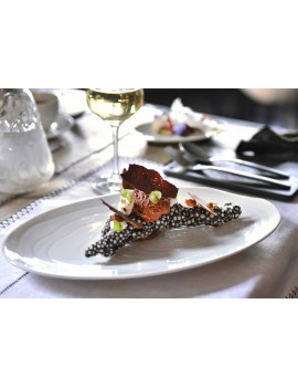 Assiette ovale en porcelaine Teck PILLIVUYT