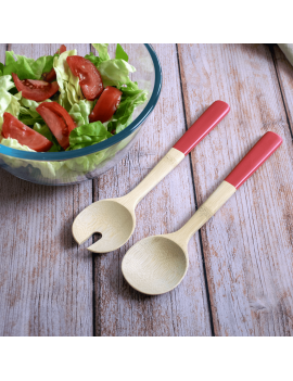 Couverts à salade en bamboo 27 cm PEBBLY