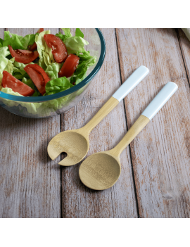 Couverts à salade en bamboo 27 cm PEBBLY