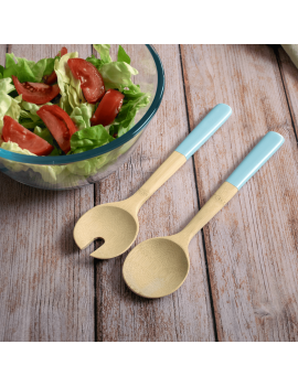 Couverts à salade en bamboo 27 cm PEBBLY