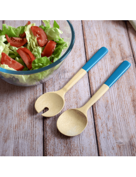 Couverts à salade en bamboo 27 cm PEBBLY