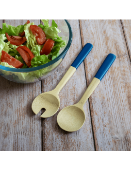 Couverts à salade en bamboo 27 cm PEBBLY