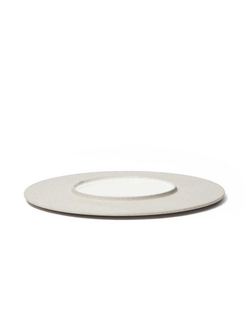 Assiette plate réversible en grès Dolmen COMAS