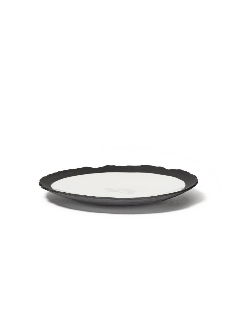 Assiette plate coupe en grès Limits COMAS
