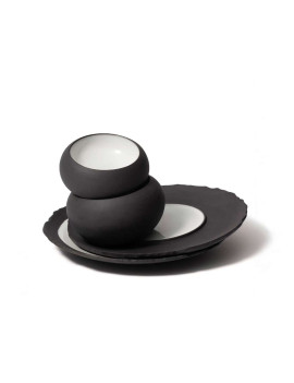 Assiette plate en porcelaine Limits COMAS