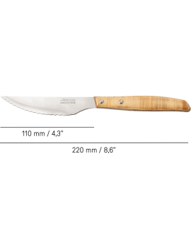 Couteau à steak bois de peuplier sable cranté 110 mm ARCOS