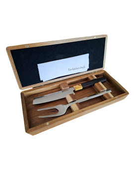 Coffret bois Kaji – Couteau steak + Fourchette steak COMAS
