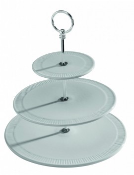 Plat porte-douceurs 3 étages Plissé Pillivuyt Diamètre 150 mm