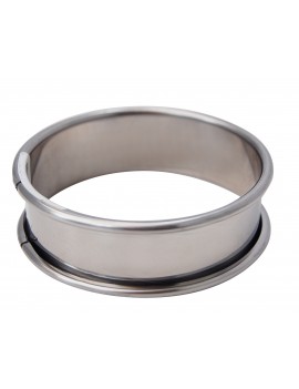 Cercle à tarte rond en inox - H. 2 cm, bord roulé de Buyer