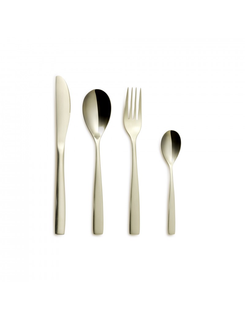 Set de couverts BCN Colors Champagne Inox 18/0 - Couteau - Fourchette - Cuillère - Cuillère à café COMAS Set de couverts BCN Colors Champagne Inox 18/0 - Couteau - Fourchette - Cuillère - Cuillère à café COMAS