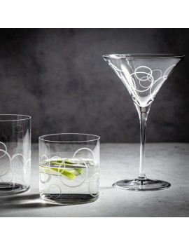2 coupes de cristal à cocktail Martini Cercles Signature Drinks