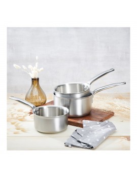 Lot de 3 casseroles tout inox Alchimy 16 à 20 cm DE BUYER INDUSTRIES