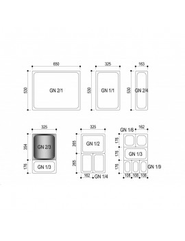 Bac GN Gastro 2/3 Inox LACOR