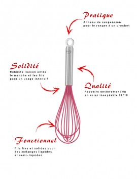 Fouet classique silicone et acier inoxydable 18/10 RÖSLE 