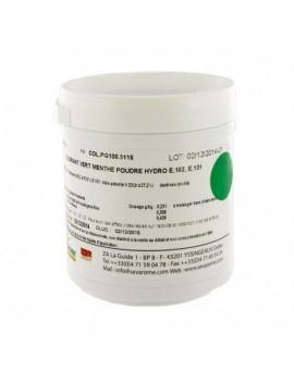 Colorant vert menthe poudre hydrosoluble professionnel SEVAROME