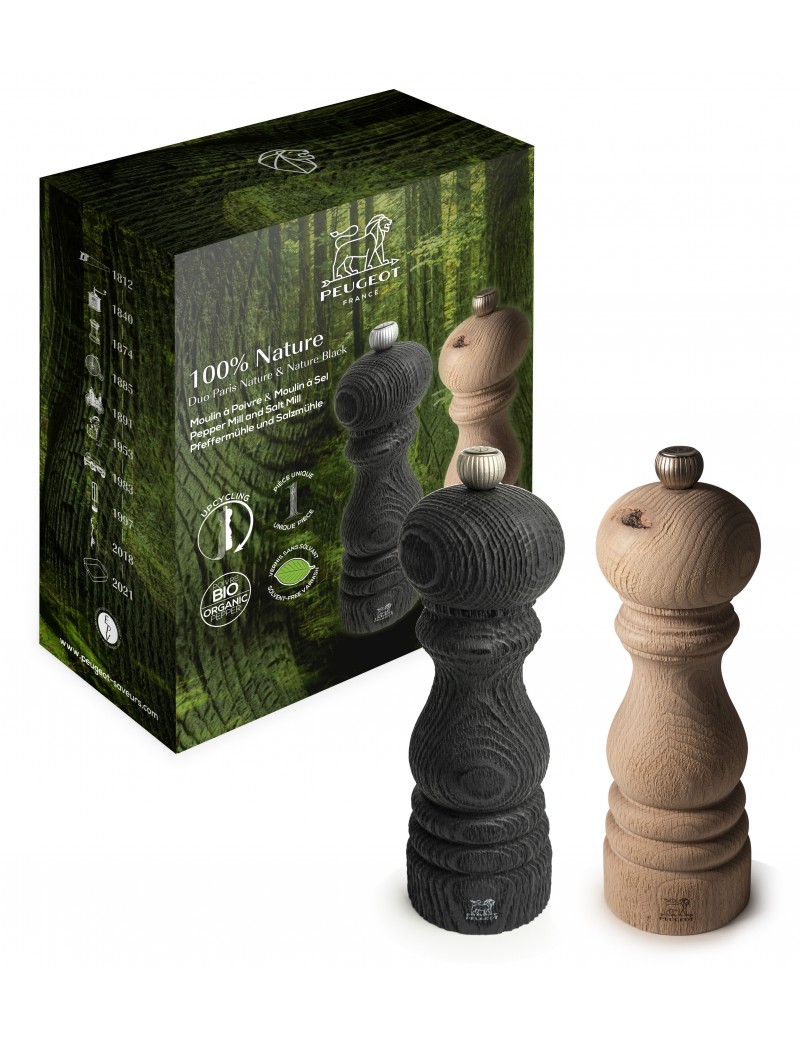 Coffret 100% Nature - Duo Moulin poivre et sel Paris Nature PEUGEOT SAVEURS
