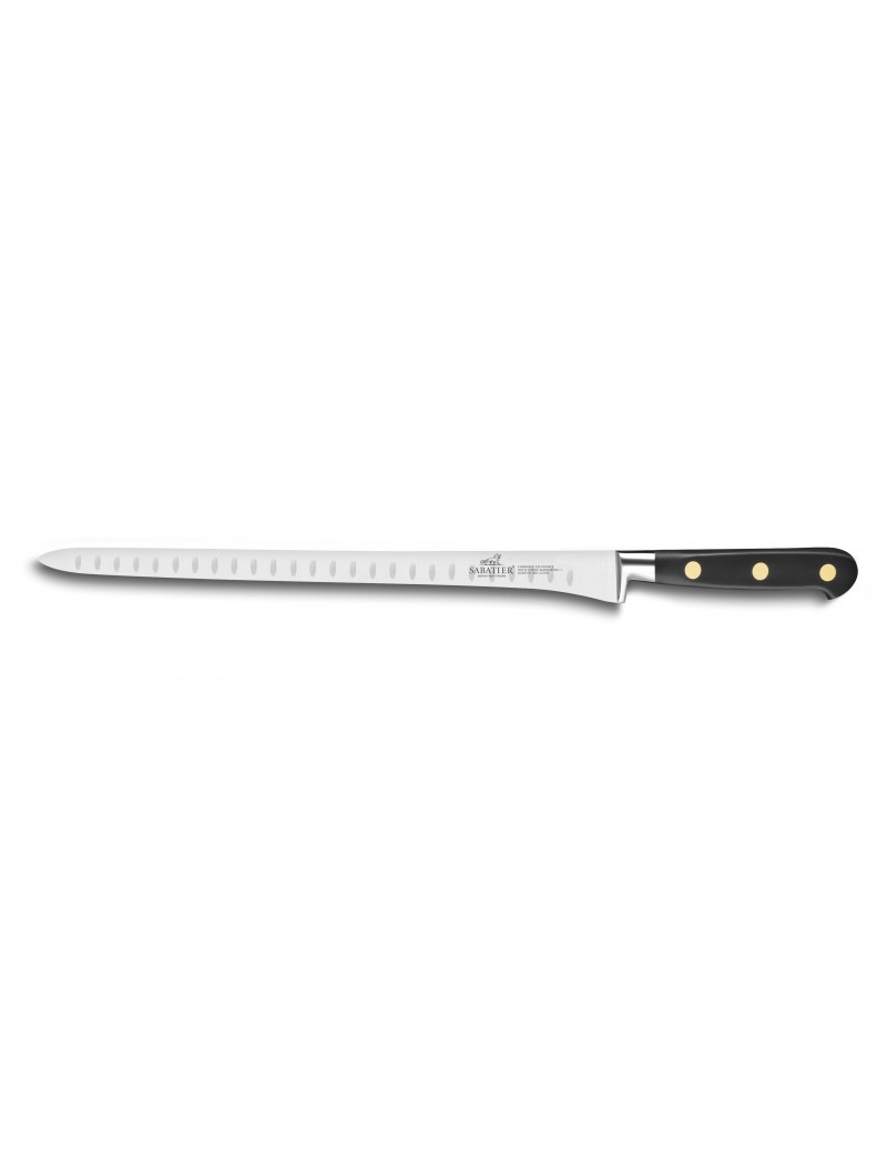 Couteau à Saumon alvéolée Idéal rivets laiton 30 cm SABATIER